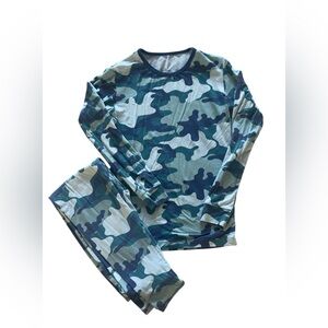 Kickee Pants Blue and Green Pajama Set